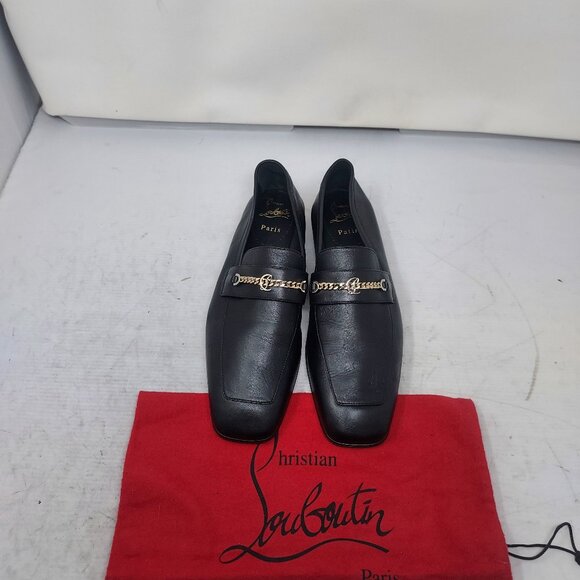 Christian Louboutin Shoes - Christian Louboutin WOMENS MJ Moc Chain Detail Leather Loafer Shoe
